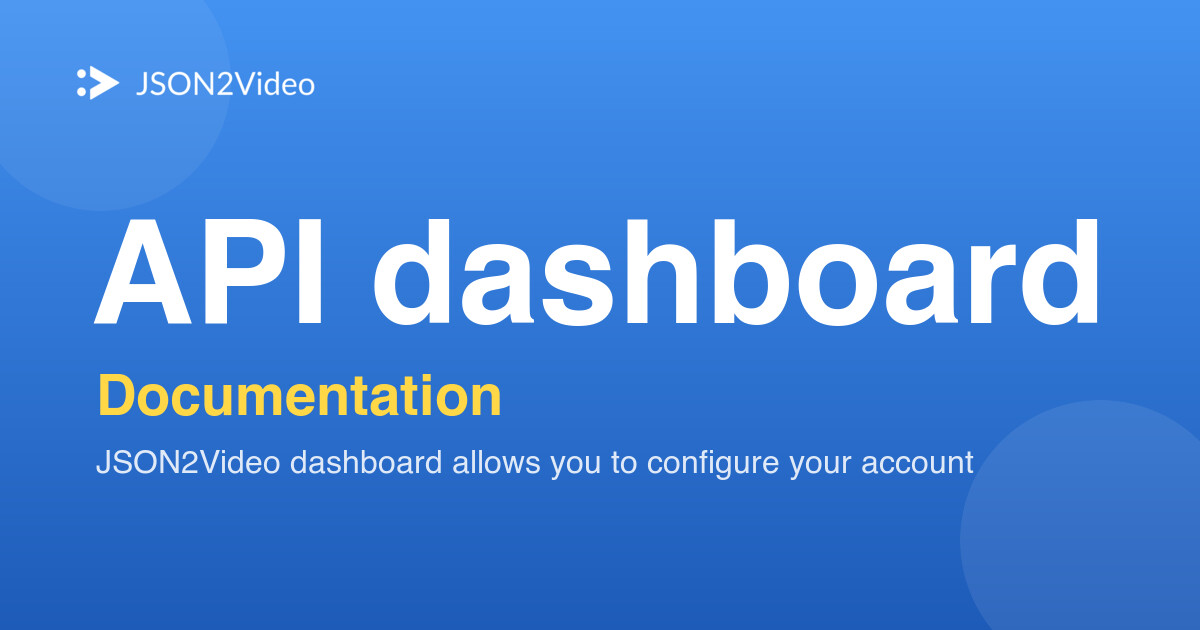 API dashboard
