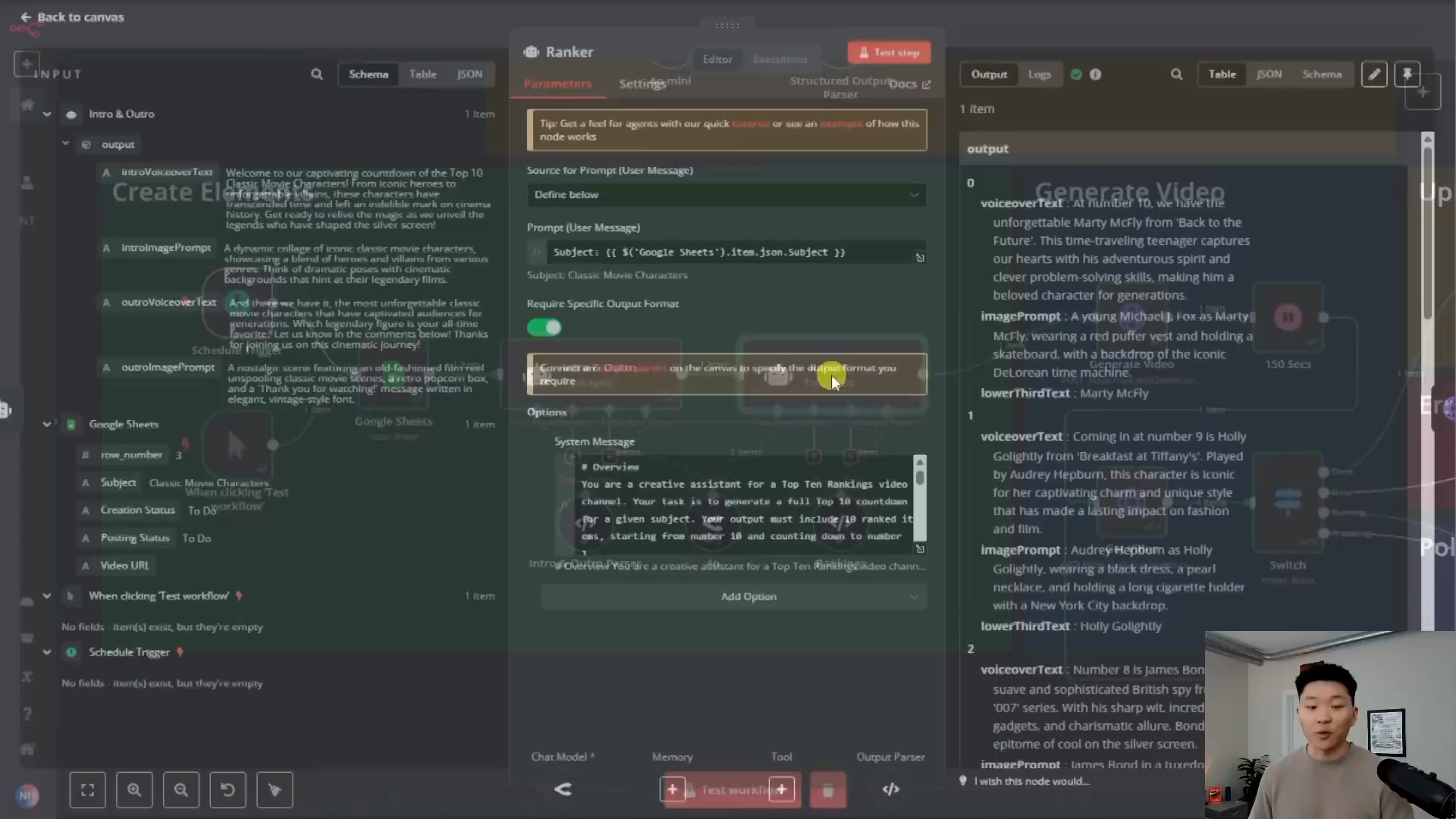 N8N Ranker Agent Output Screenshot