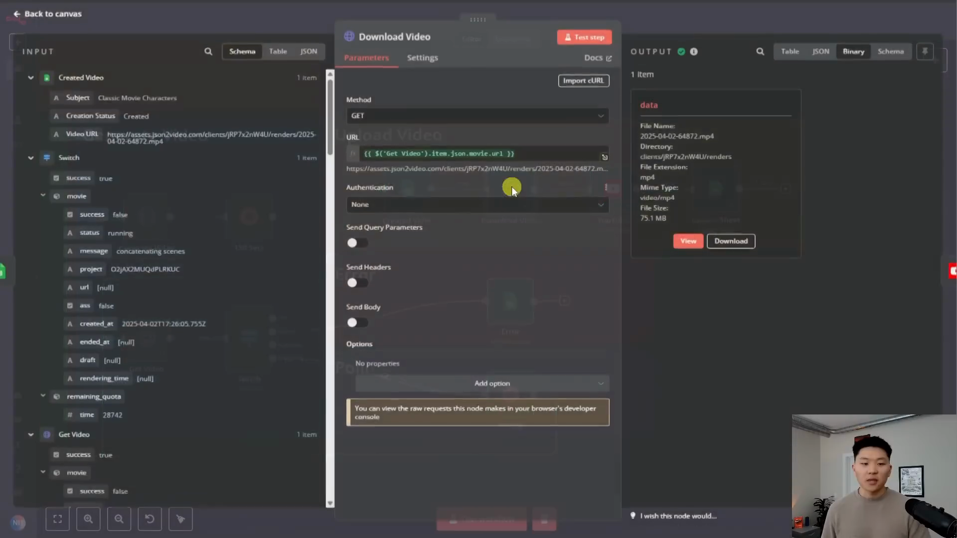 N8N Download Video Screenshot